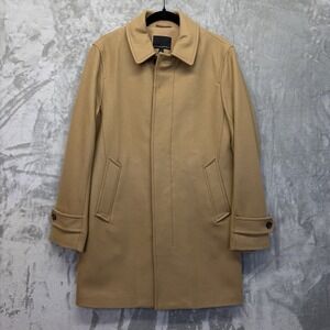Banana Republic Mens Tan Wool Blend Coat Jacket Size Small Italian Fabric